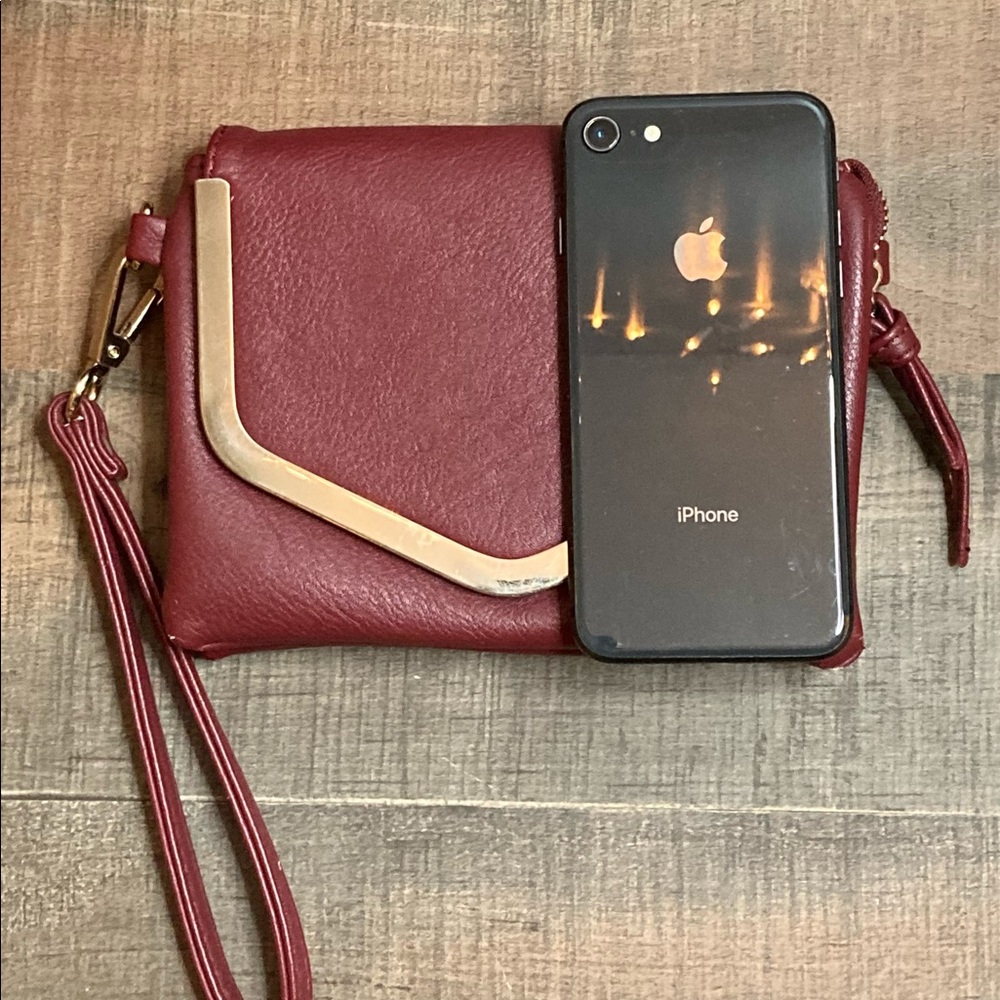 Charming Charlie Burgundy/Crimson Clutch Purse